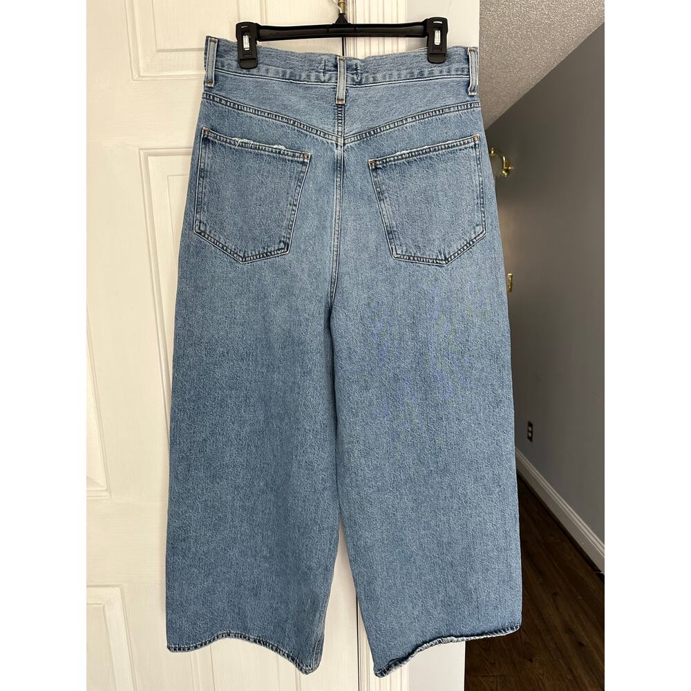 AGOLDE Valeria Jean Sz 28 Baggy Oversized Distressed Hem Denim Wide Leg - Picture 2 of 9